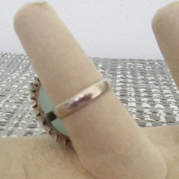 925 Silver 15mm Oval Chalcedony Cocktail Ring Sz 6 New - Picture 4 of 7